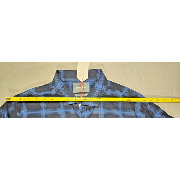 Bonobos Slim Fit Blue Black Plaid Flannel Shirt Men’s Large NWT - Picture 13 of 16